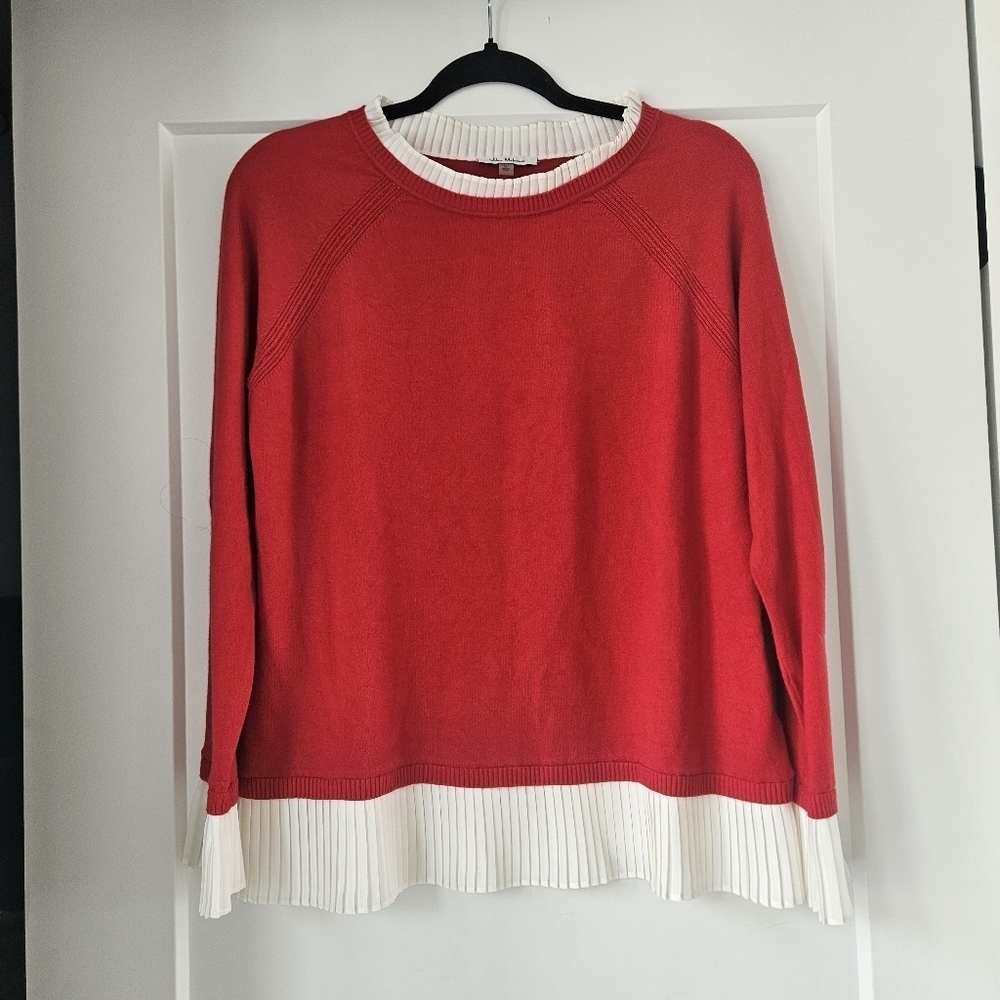 Milano Red Sweater with White Accents